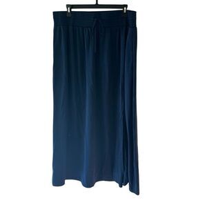 Chico’s silky Blue Split maxi skirt size 12/14 lightweight flowy